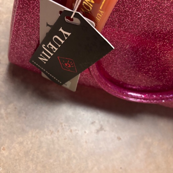 Sparkly  Pink Candy Bag Jelly Bean Style Handbag Satchel Purse Gold NWT - Picture 3 of 9